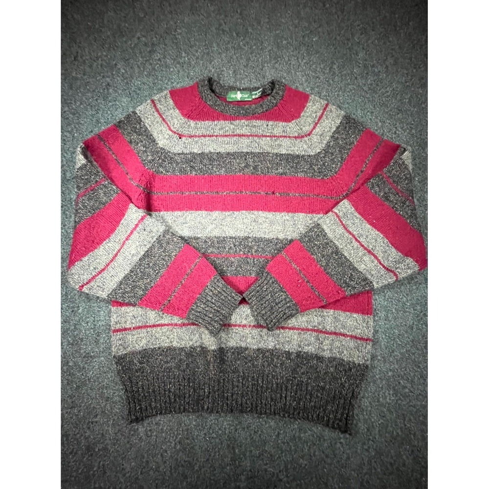 Vintage Hunt Club JCPenney Sweater Mens Large Multicolor Striped Wool Tight Knit
